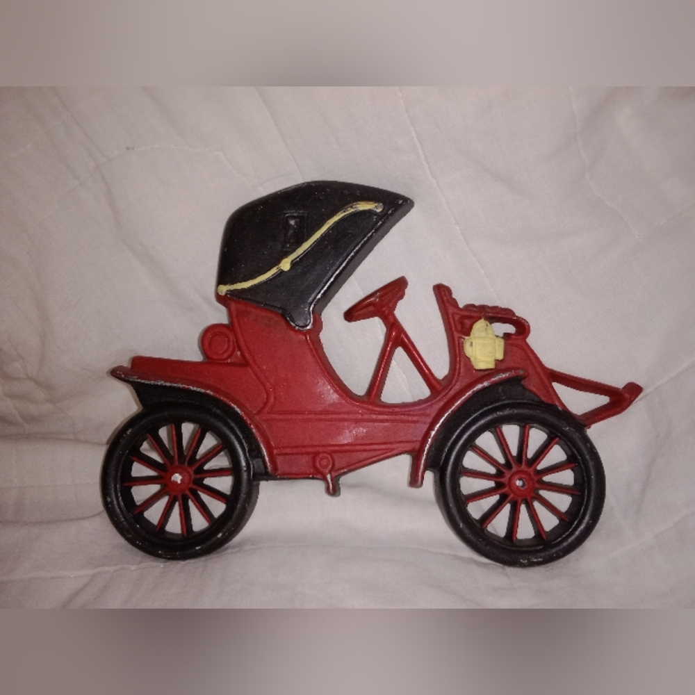 Vintage Car Buggy Wall Plaque Hanging Aluminum Cast